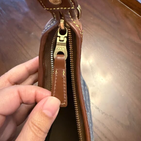 Vintage Dooney & Bourke DB Monogram Denim Hobo Shoulder bag - Picture 12 of 16